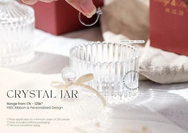 Jual Crystal Jar Aesthetic 1 - Custom Desain dari Red Ribbon Gift