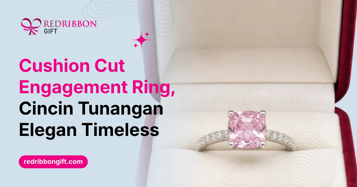 Cushion Cut Engagement Ring  Cincin Tunangan Elegan Timeless